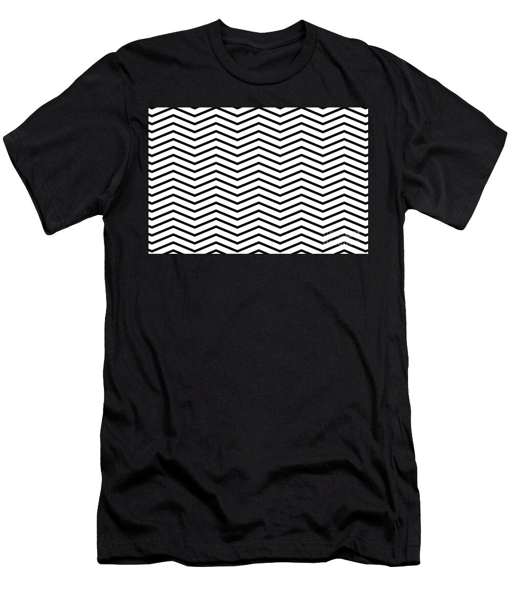 Black and White Minimal Chevron Wavy Zigzag Stripe Pattern 2 Petite Patterns T-Shirt