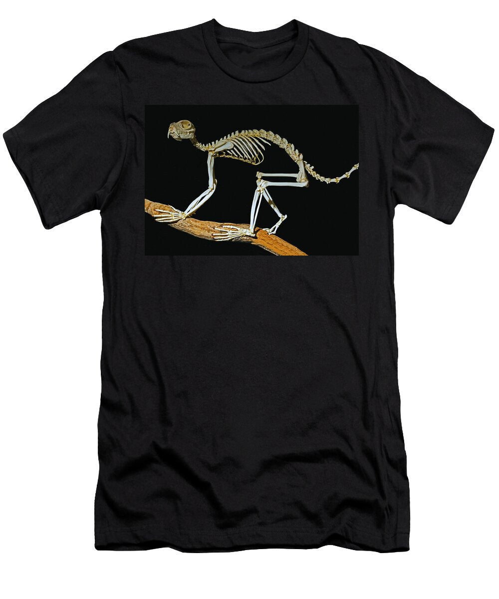 Black and White Ruffed Lemur Skeleton Millard H Sharp T-Shirt