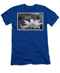 Black and White Sacred Lotus in White Frame Geraldine Scull T-Shirt