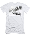 Black and White Sketch of a Sports Gumpert Apollo in a City Cortez Schinner T-Shirt