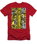 Black and Yellow Chevron Pattern Jeff Creation T-Shirt