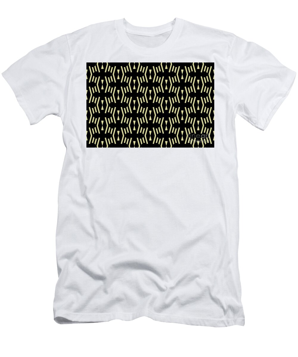 Black and Yellow Vertical Stripe Chevron Pattern Diamond Vogel 2022 Popular Color Fire Dance 0799 Petite Pattern Minimal Graphic Designs T-Shirt
