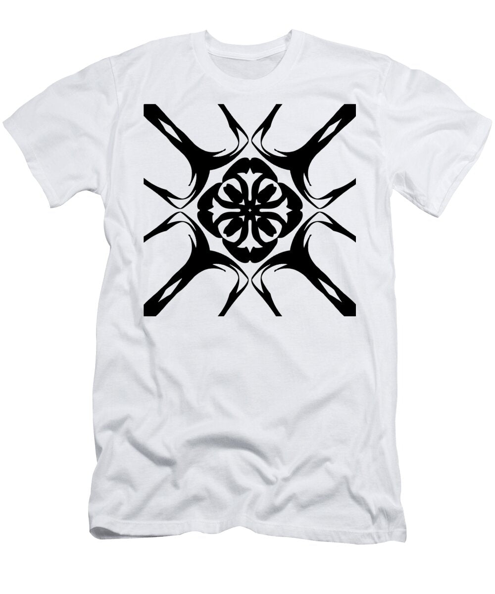 Black Crosshair Mandala Art Ariel Guevara T-Shirt