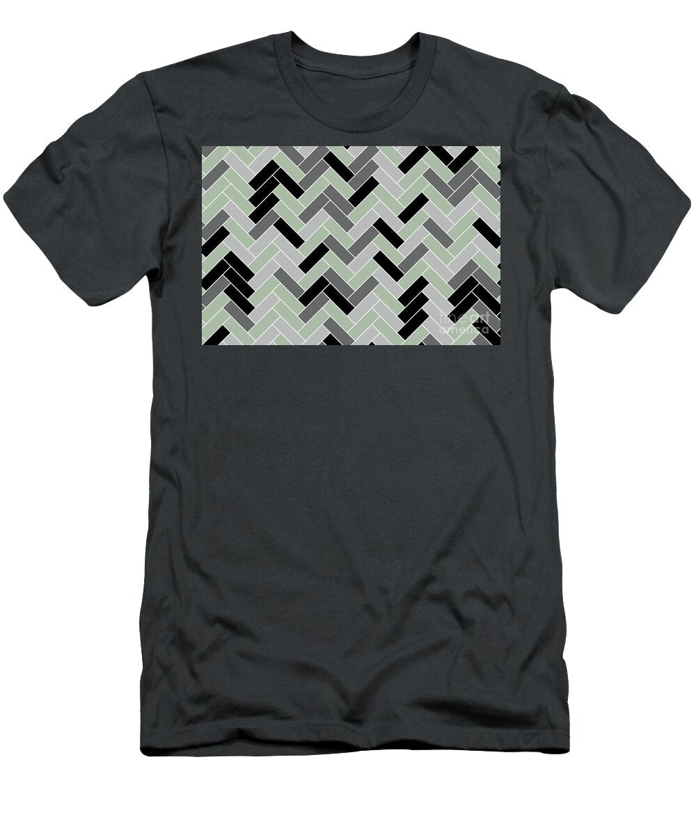 Black Gray Green Herringbone Pattern Pairs Valspar 2023 Coty Green Trellis 5006 3c Petite Patterns T-Shirt