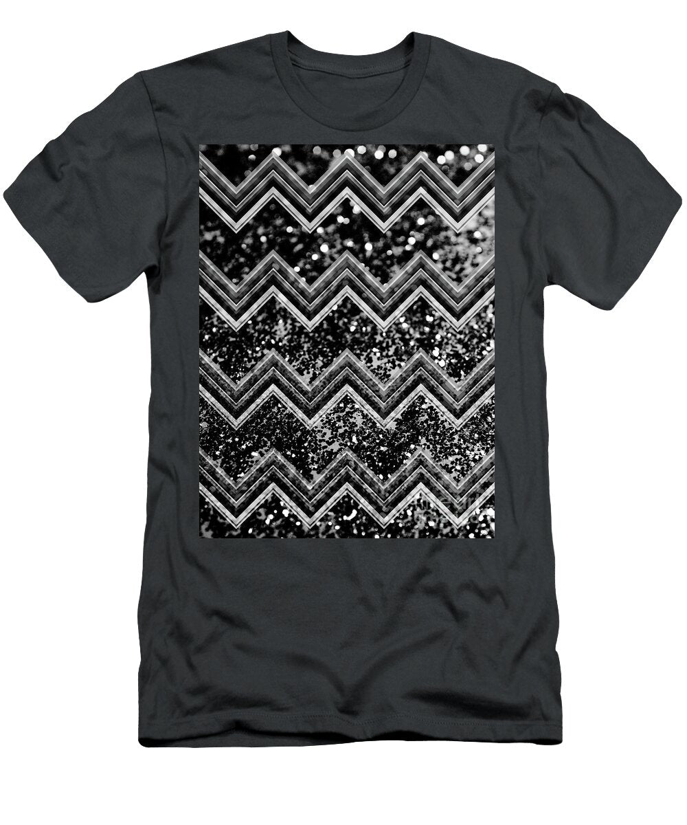 Black Night Glitter Chevron 1 Shiny Decor Art Anitas and Bellas Art T-Shirt