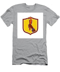 Black Plumber Hand Raising Monkey Wrench Crest Aloysius Patrimonio T-Shirt