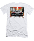 Black Sports Aston Martin Db11 Car in Autumn Forest Clark Leffler T-Shirt