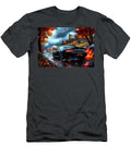 Black Sports Aston Martin Db9 Car Driving Through Autumn Scenery Clark Leffler T-Shirt