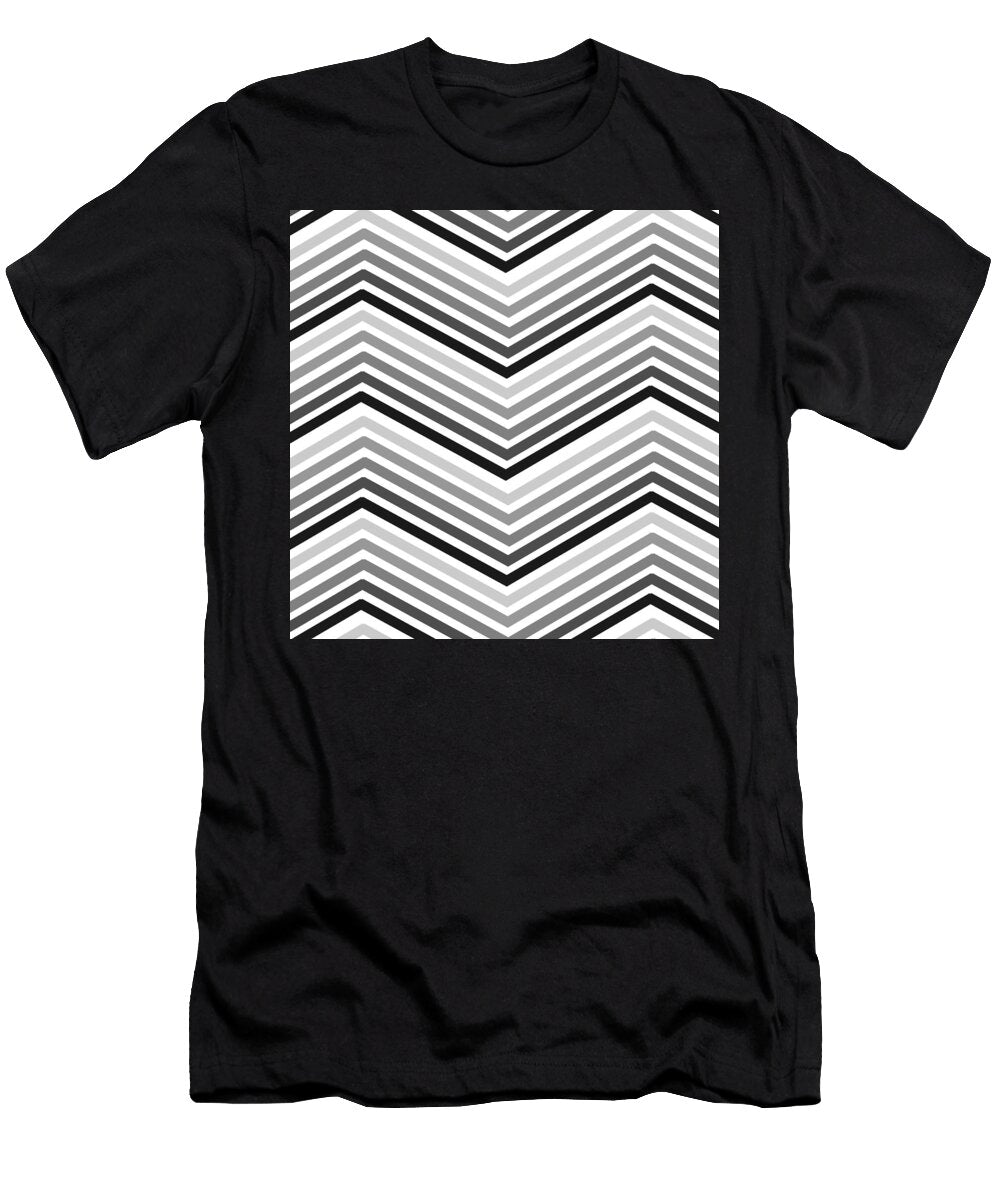 Black White and Gray Minimum Chevron Pattern Donald Lawrence T-Shirt