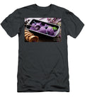 Blackberry Icecream in Tray with Wafer Cones Aside on Dark Woode Olena Mykhaylova T-Shirt