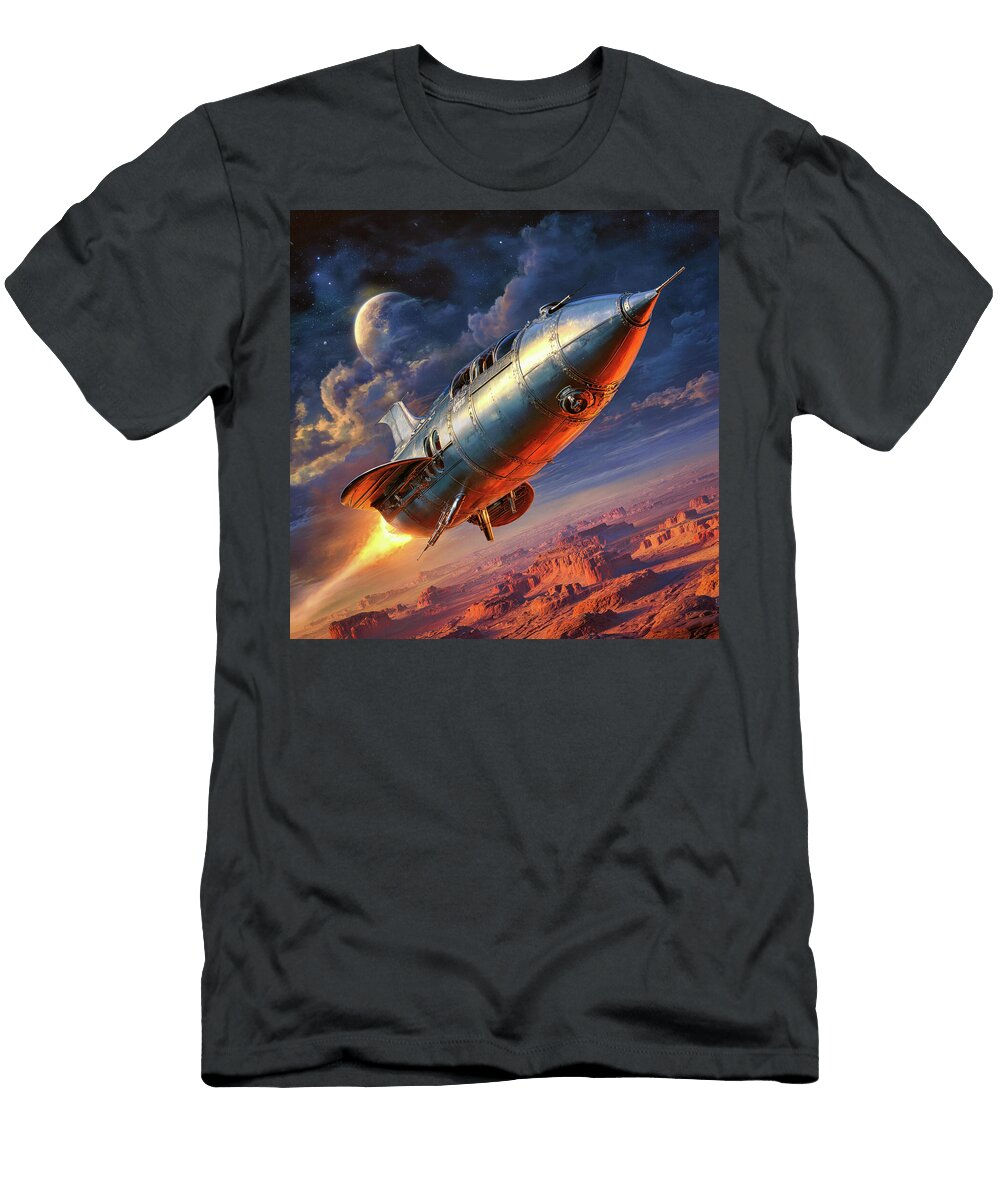 Blast Off Retro Rocket Garry Gay T-Shirt