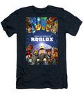 Block Style Space Adventure Poster with Colorful Cartoon Avatars and Cosmic Gaming Vibes Derrick Costa T-Shirt