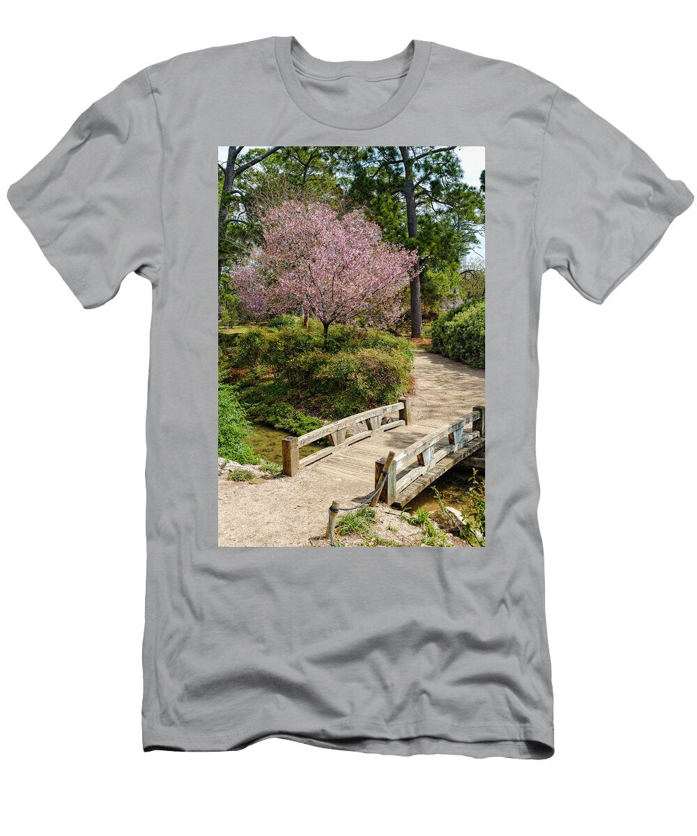 Blossoming Cherry Tree At Houston Japanese Garden Hermann Park Silvio Ligutti T-Shirt
