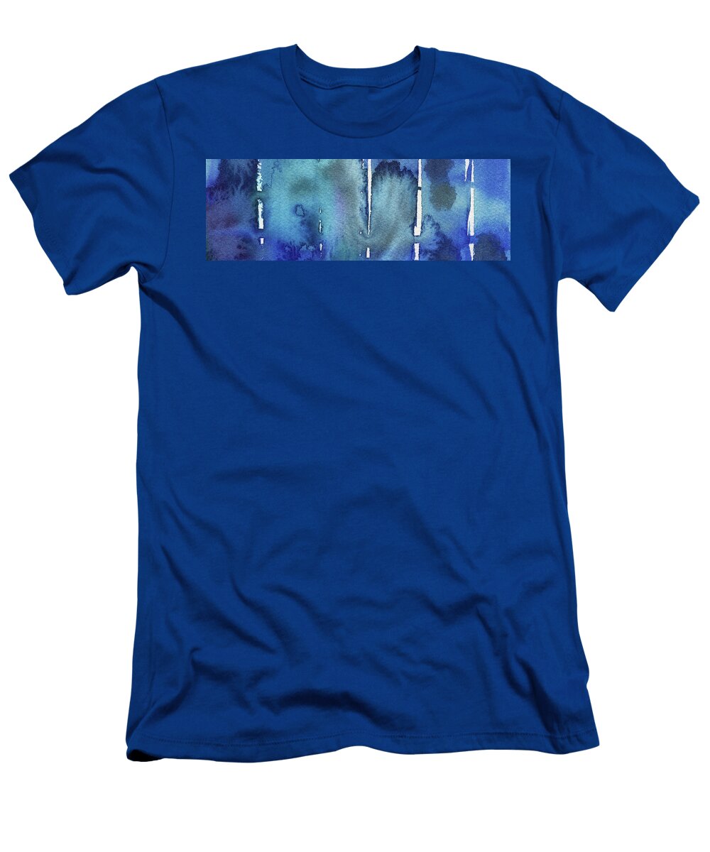 Blue Abstract Cool Waters Ii Irina Sztukowski T-Shirt