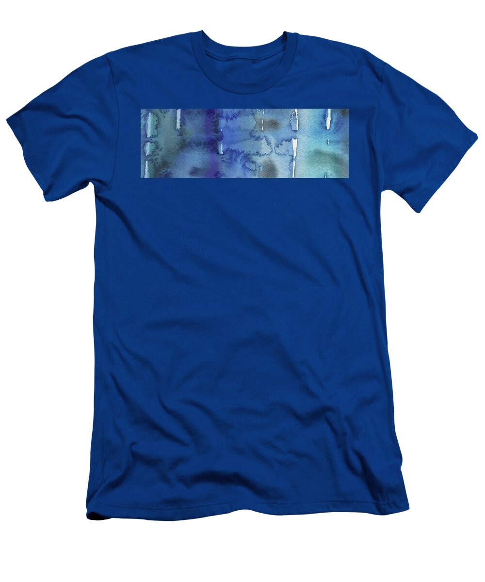 Blue Abstract Cool Waters Iii Irina Sztukowski T-Shirt