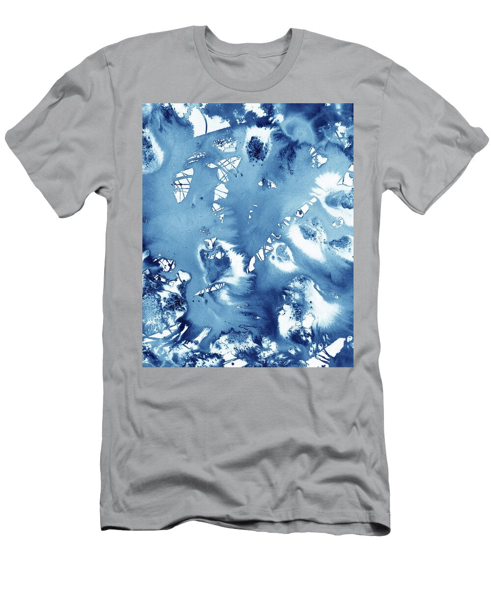Blue Abstract Cool Waters Watercolor Splashes I Irina Sztukowski T-Shirt