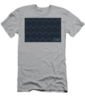 Blue and Black Geometric Line Shape Pattern Petite Pattern Minimal Graphic Designs T-Shirt