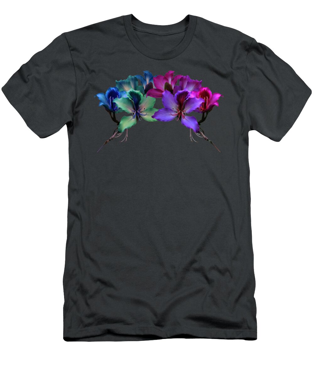 Blue and Purple Orchids 2 Shane Bechler T-Shirt