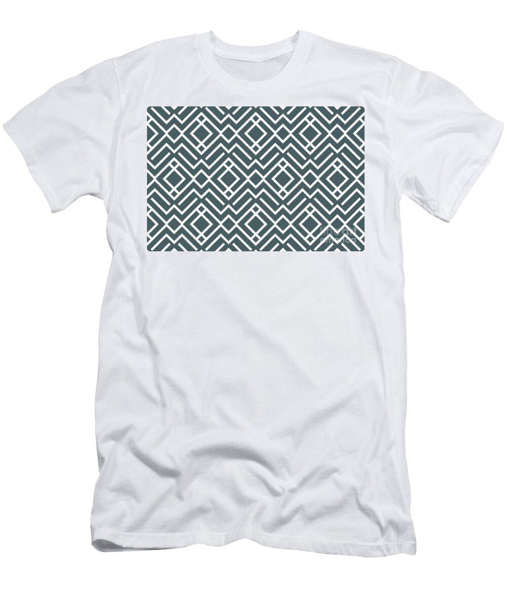 Blue and White Chevron Stripe Diamond Pattern Pairs De 2022 Popular Color Blue Tapestry Det545 Petite Pattern Minimal Graphic Designs T-Shirt