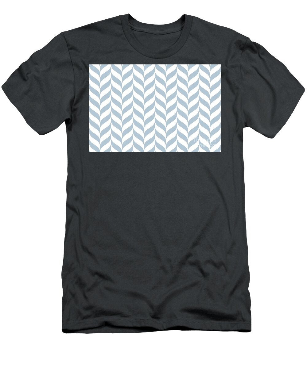 Blue and White Pretty Herringbone Pattern Petite Pattern Minimal Graphic Designs T-Shirt