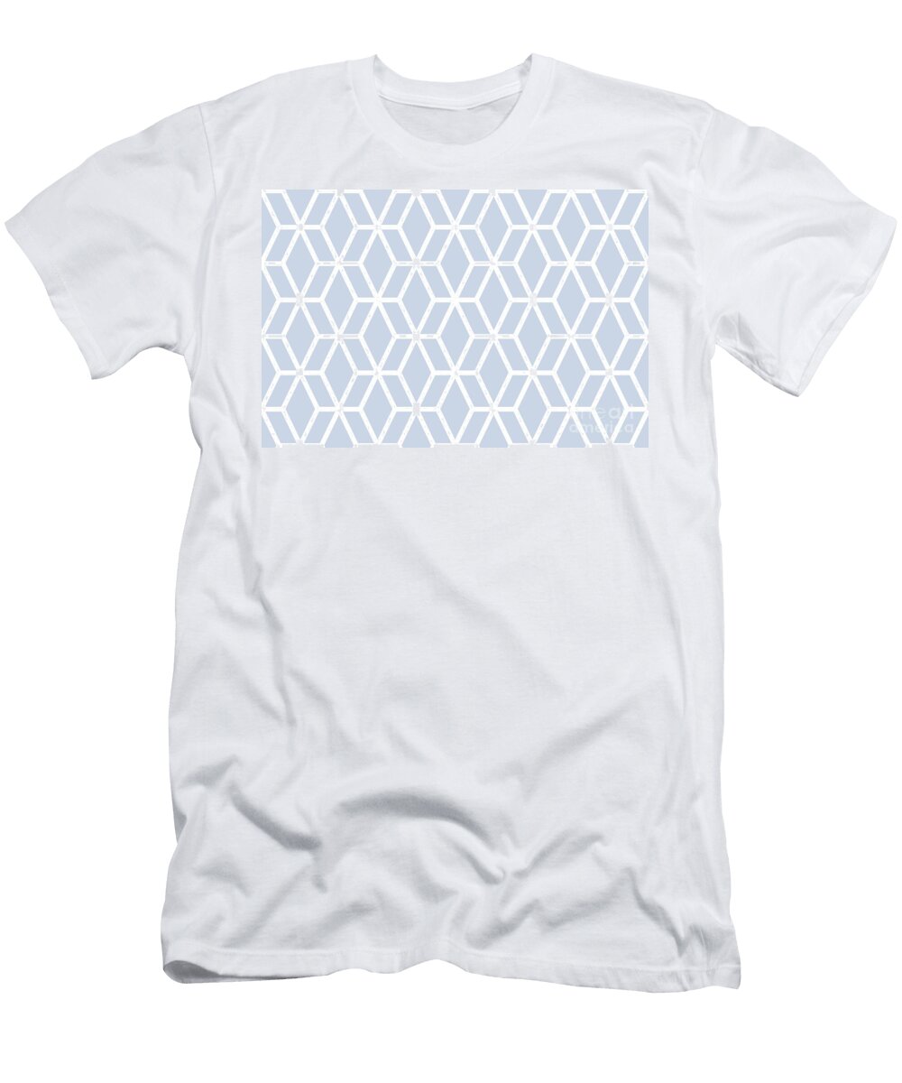 Blue and White Tessellation Line Pattern 16 Diamond Vogel 2022 Popular Colour Surfs Surprise 0593 Petite Pattern Minimal Graphic Designs T-Shirt