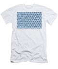 Blue and White Tessellation Line Pattern 32 Petite Pattern Minimal Graphic Designs T-Shirt