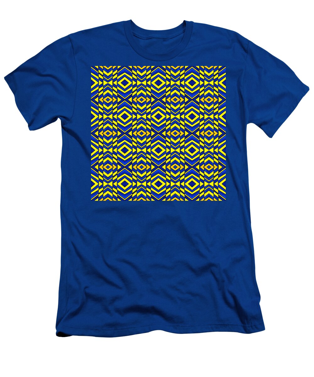 Blue and Yellow Chevron Pattern Hakon Soreide T-Shirt