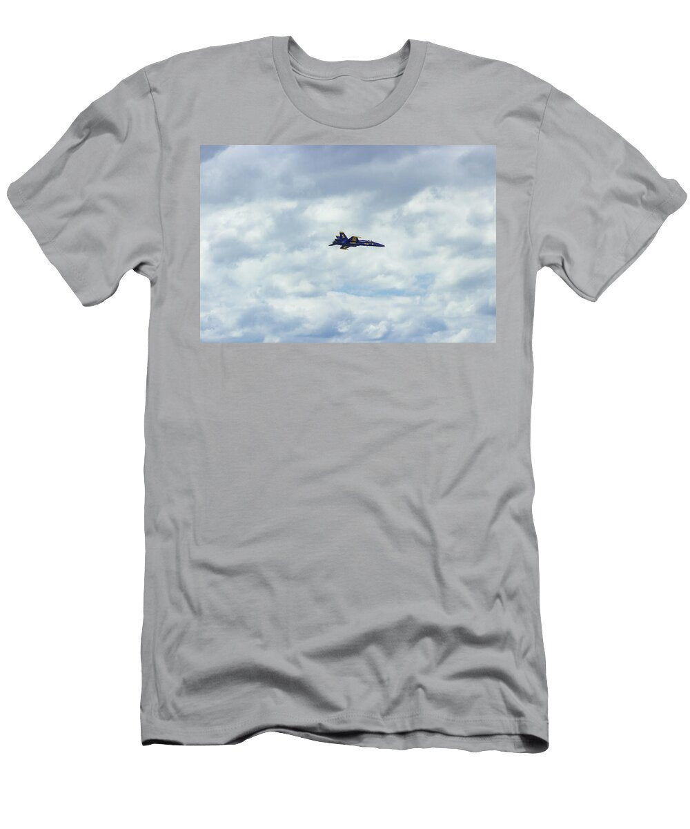 Blue Angels Jet in Cloudy Sky Dennis Casey T-Shirt
