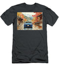 Blue Chevrolet Sonic Car on a Scenic Mountain Road in a Japanese Village Kyran Estrada T-Shirt