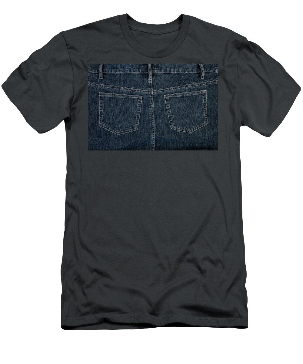 Blue Jeans Skirt Back Abstract Textured Surface Dorin Puha T-Shirt