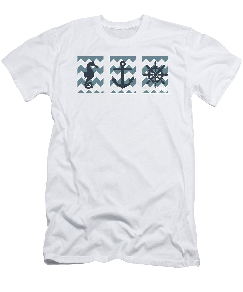 Blue Nautical Collage Patrycja Polechonska T-Shirt