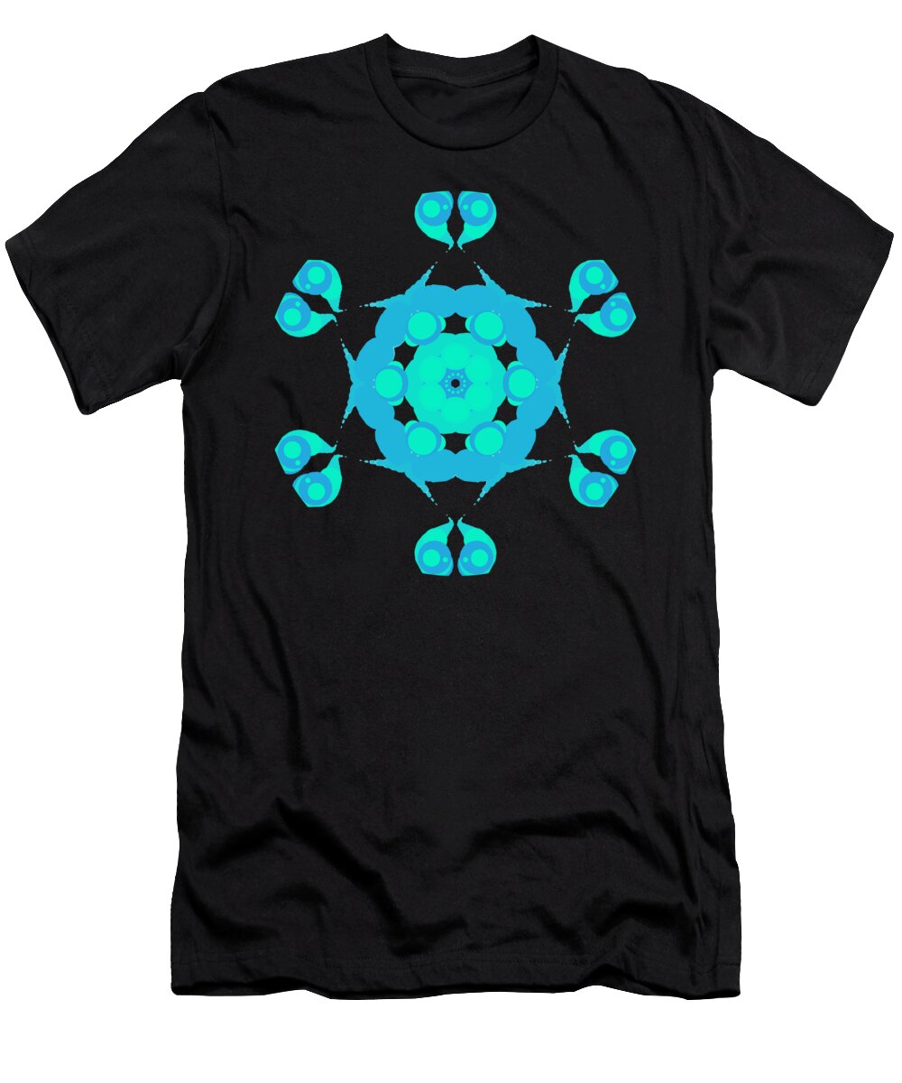 Blue Pop Mandala Art Ariel Guevara T-Shirt