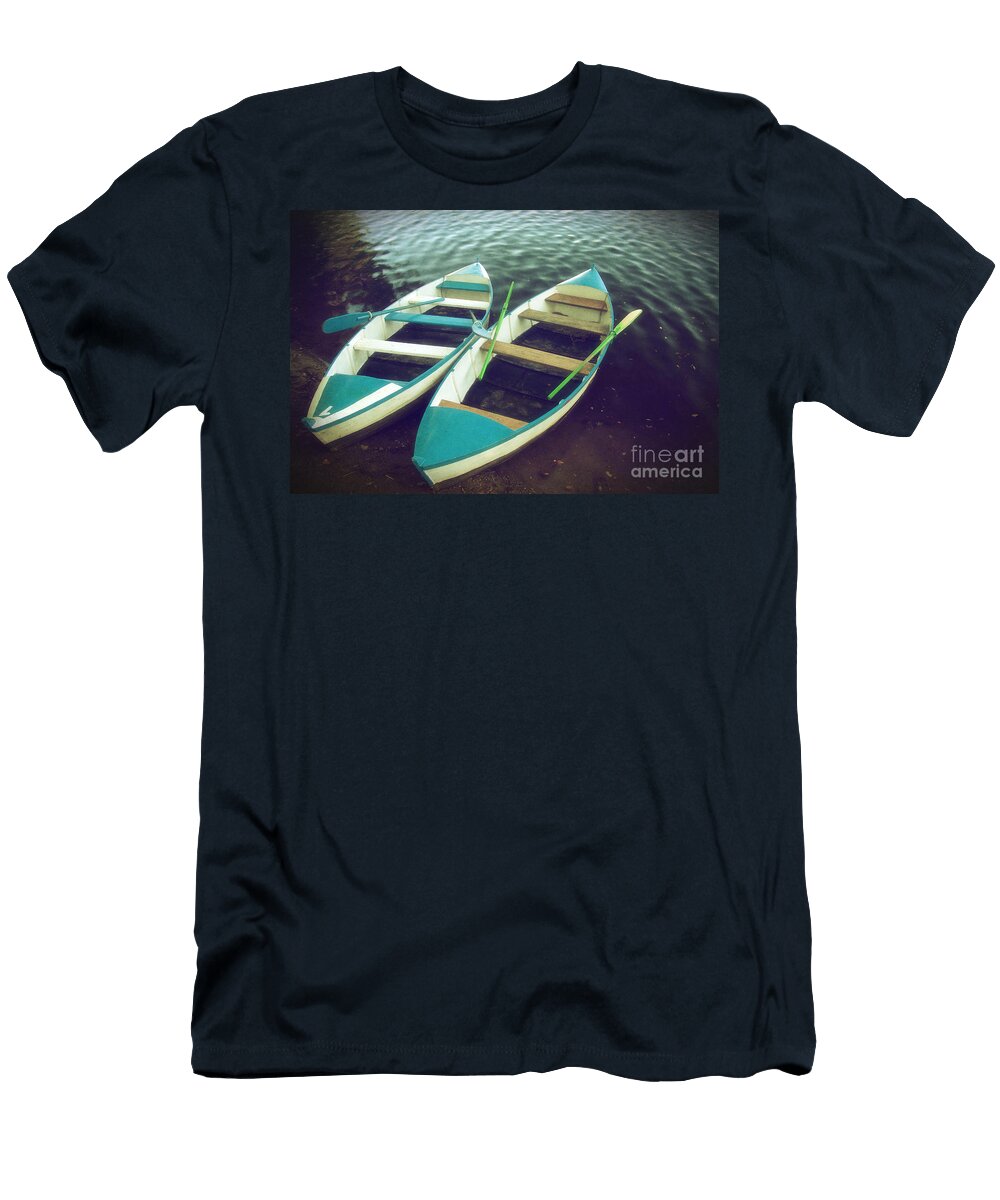 Blue Row Boats Carlos Caetano T-Shirt