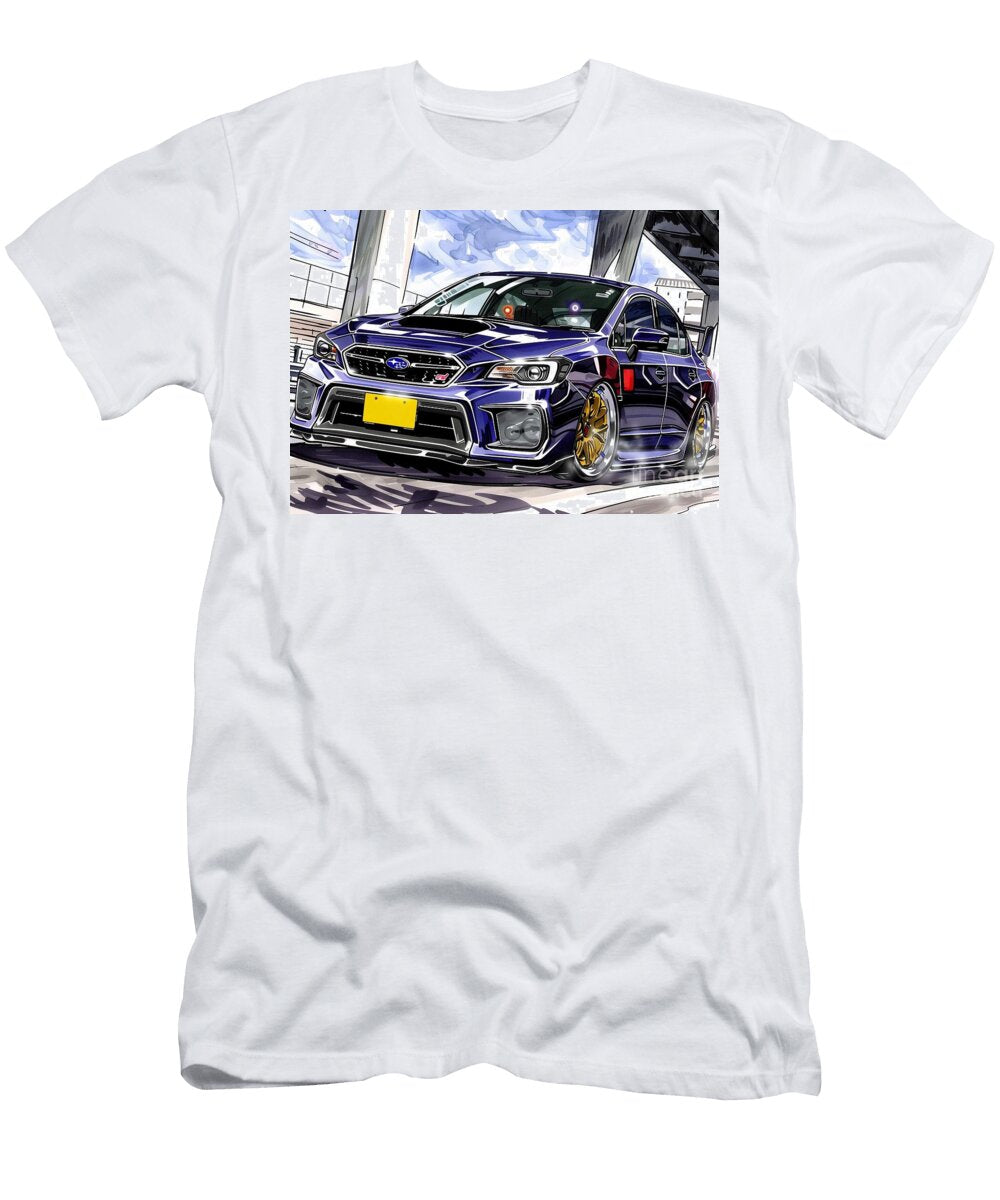 Blue Subaru Wrx Sti Japanese Sports Subaru Wrx Sti Illustration Destiney Sullivan T-Shirt