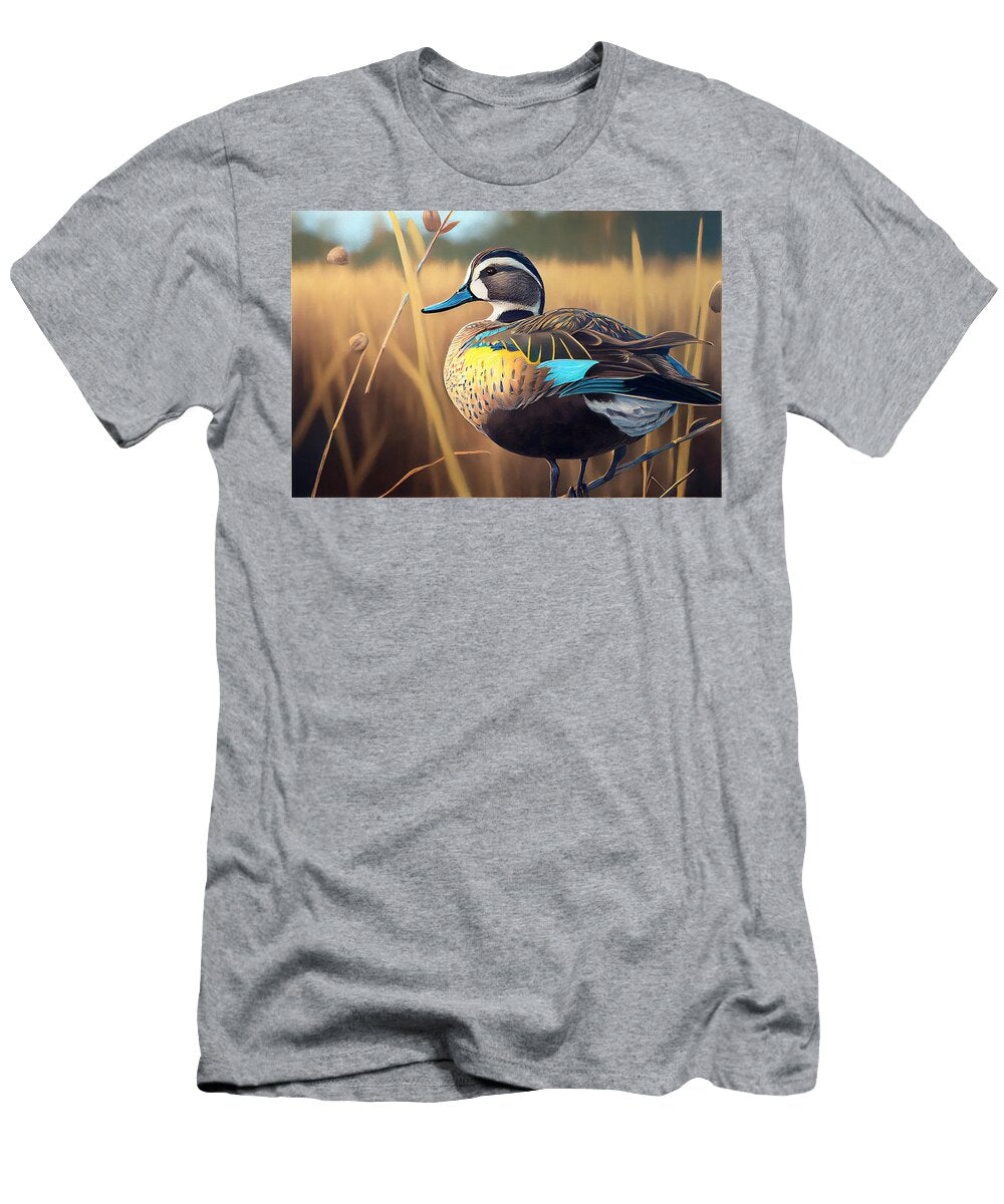 Blue Winged Teal Anas Discors in a Jack Kirby By Asar Studios Celestial Images T-Shirt