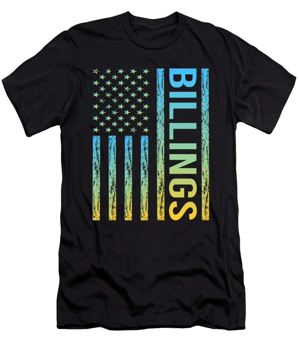 Blue Yellow USA Flag Billings Colin Swift T-Shirt