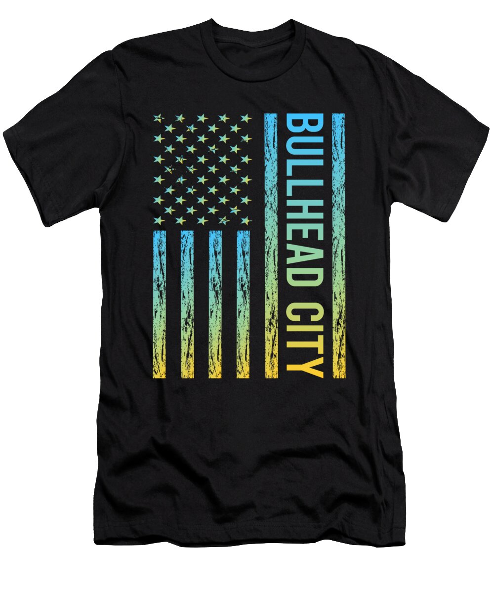Blue Yellow USA Flag Bullhead City Colin Swift T-Shirt