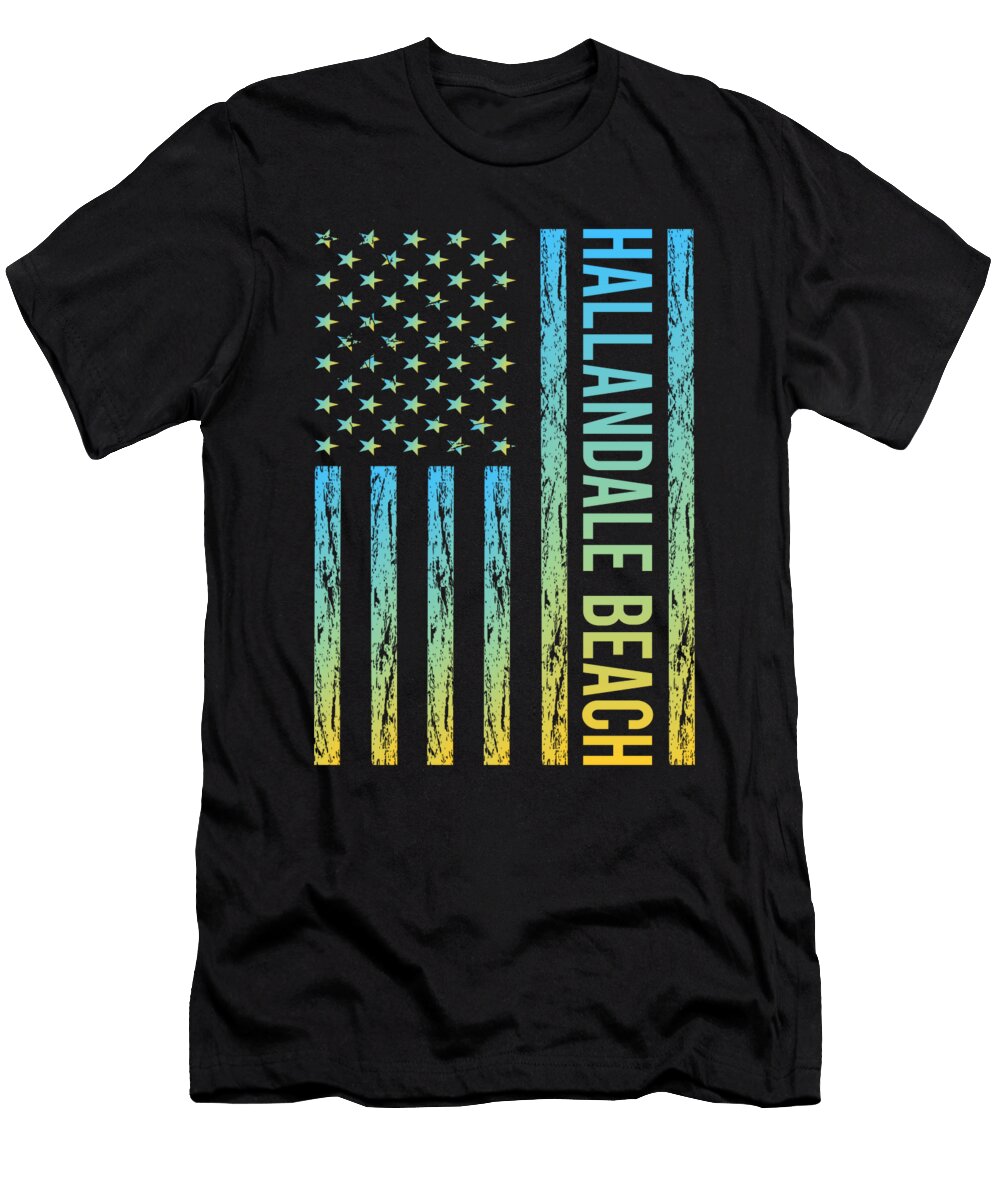 Blue Yellow USA Flag Hallandale Beach Colin Swift T-Shirt