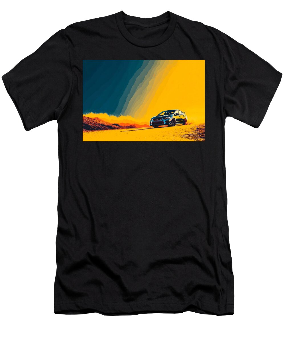 Bold Subaru Wrx Sti Outline Performance Sedan Nathanael Ruiz T-Shirt