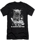 Book Lover the Book Is Always Better Cat Reading a Book Maximus Designs T-Shirt