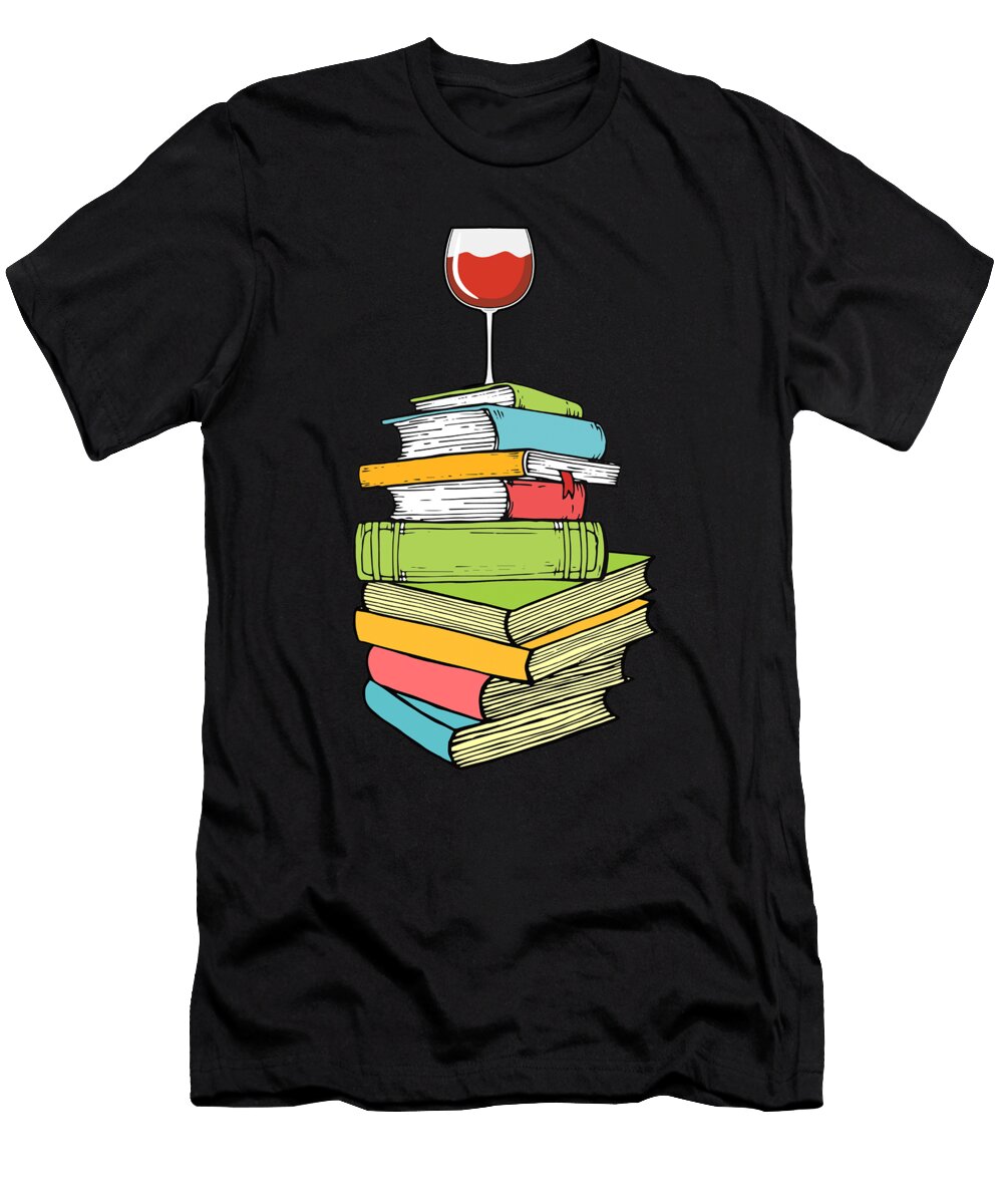 Books and Wine I Love Reading Books Thomas Larch T-Shirt