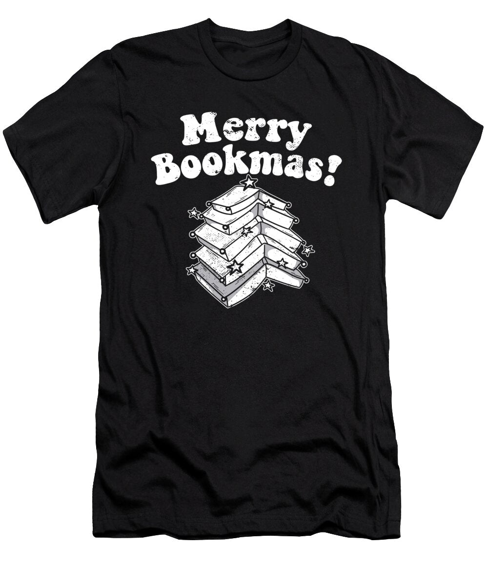 Bookworm Merry Bookmas Christmas Tree Introvert Xmas Costume Maximus Designs T-Shirt