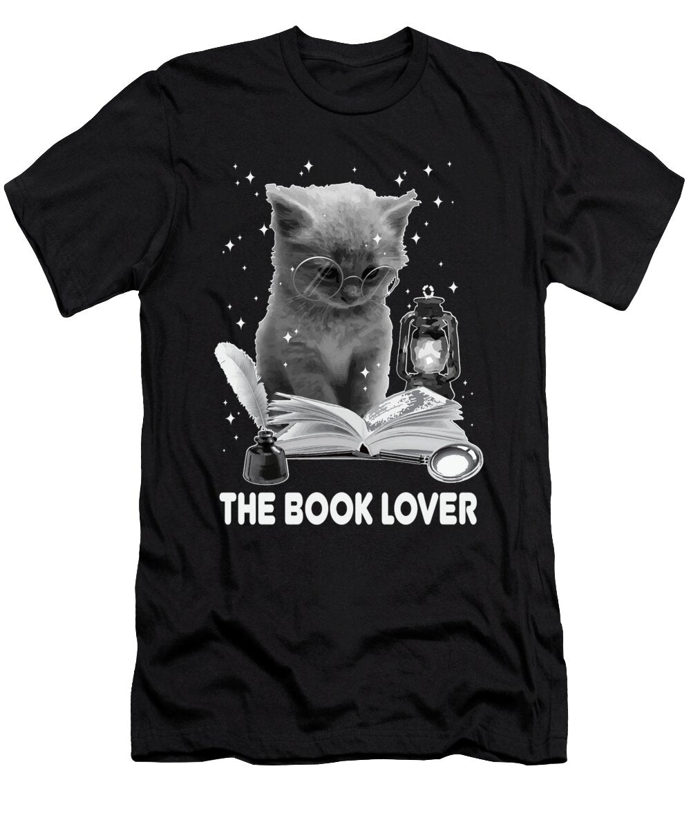 Bookworm the Book Lover Cat Reading a Book Loves to Read Maximus Designs T-Shirt