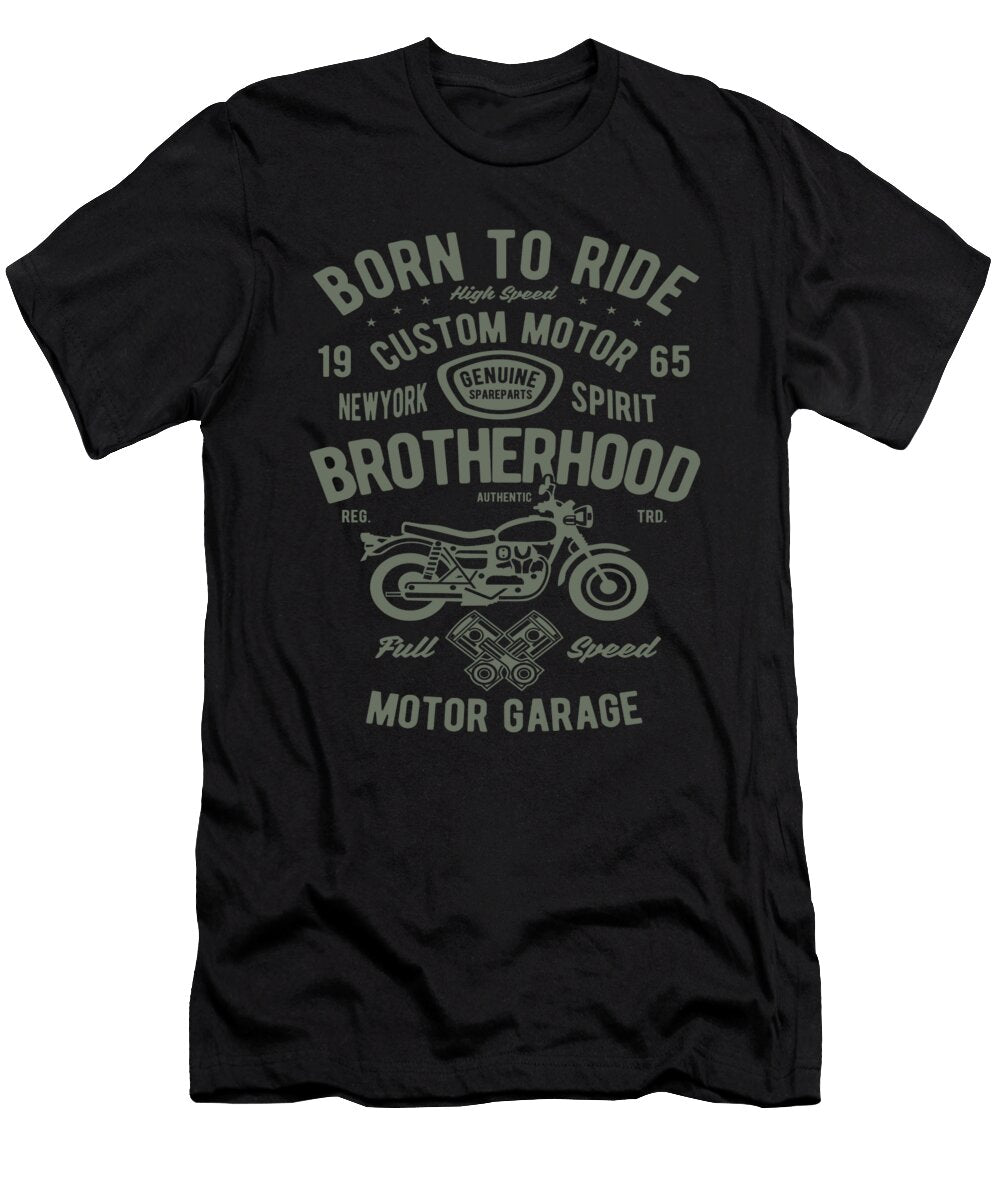 Born Ride Classic Motor Retro Motorcycle Biker Florian Dold Art T-Shirt