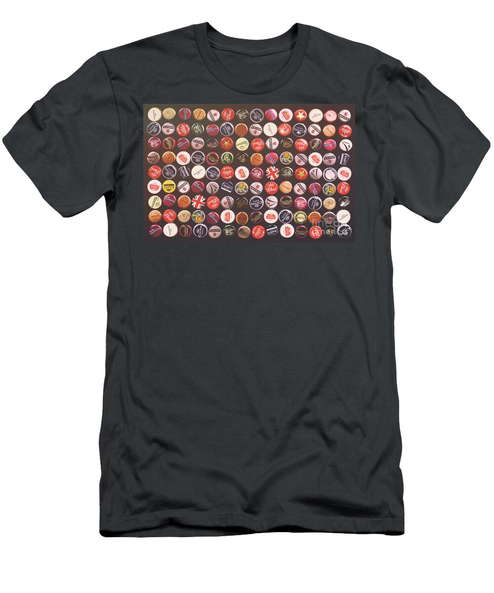 Bottle Cap Backround Old Poster Jane Rix T-Shirt