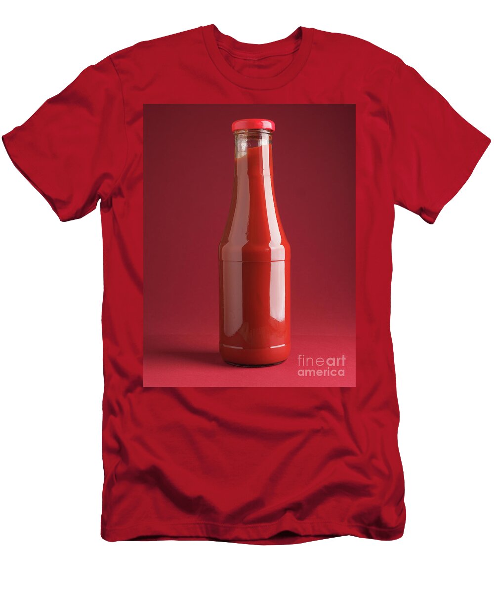 Bottle of Tasty Organic Ketchup on Red Andreas Berheide T-Shirt