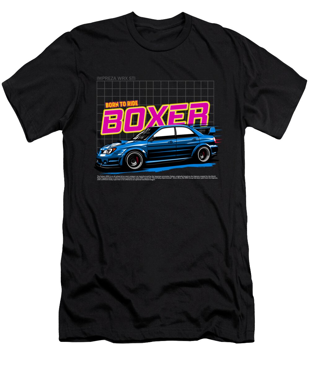 Boxer Born to Ride Blue Jay Paburisart T-Shirt