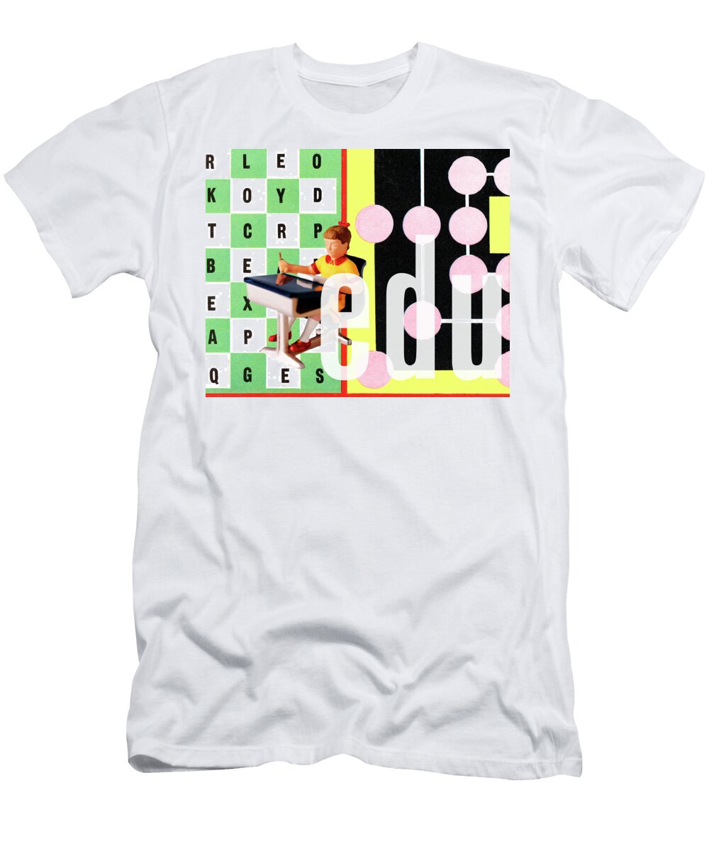 Boy Sitting At Desk Csa Images T-Shirt