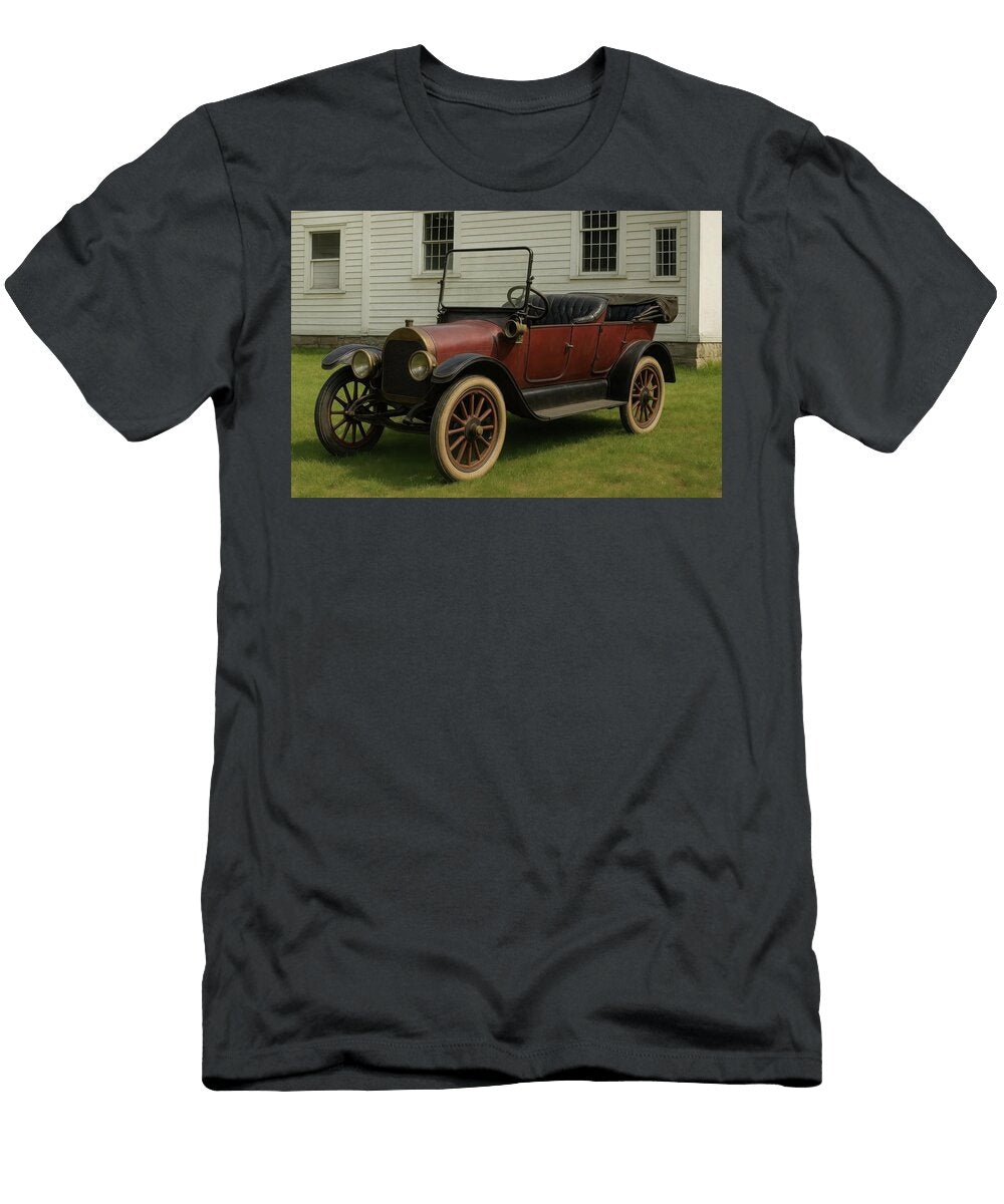 Brass Era Red Touring Car on a Village Green Cathy Anderson T-Shirt