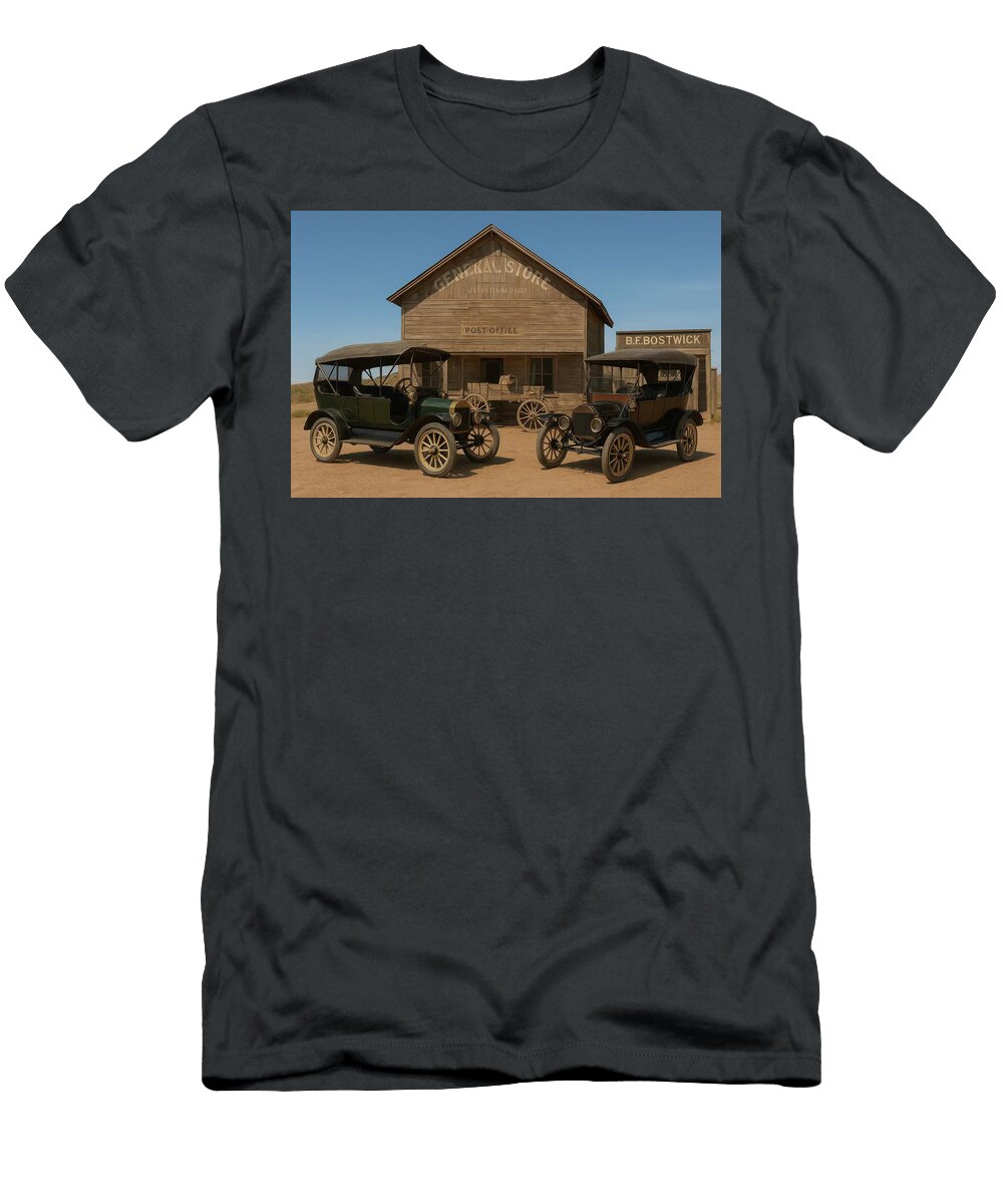 Brass Era Touring Cars At the Prairie General Store and Post Office Cathy Anderson T-Shirt